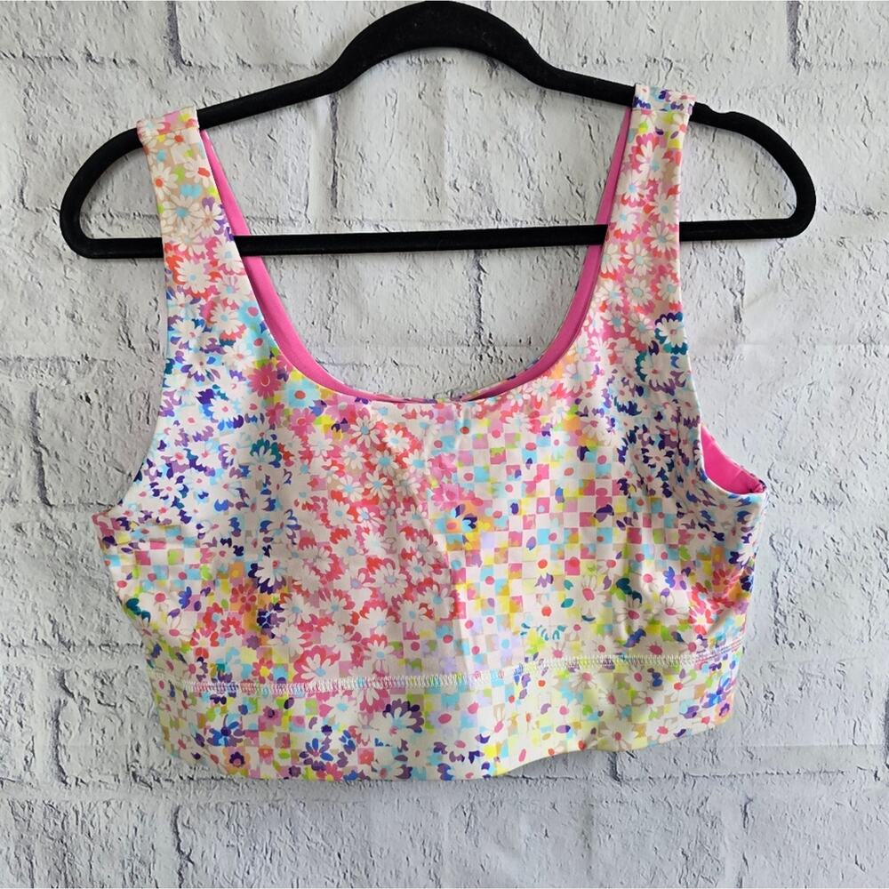 NWT Fabletics Harlyn Reversible Floral Midi Medium-Impact Sports Bra XL
